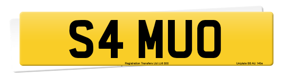 Registration number S4 MUO